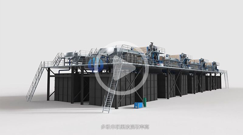 雙網轉鼓擠漿機動畫演示