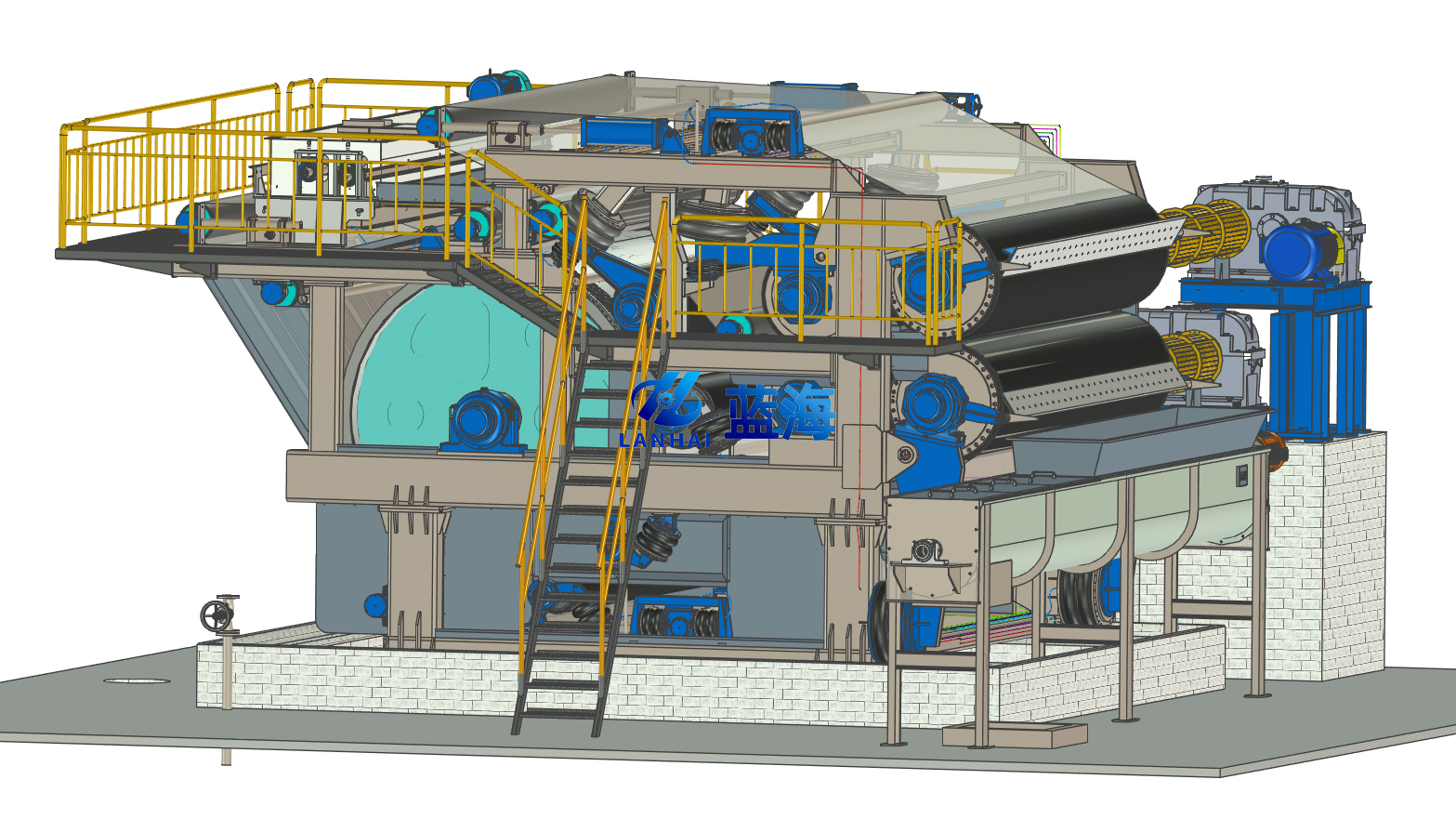 雙網(wǎng)轉(zhuǎn)鼓對輥強壓脫水裝置介紹及工作原理